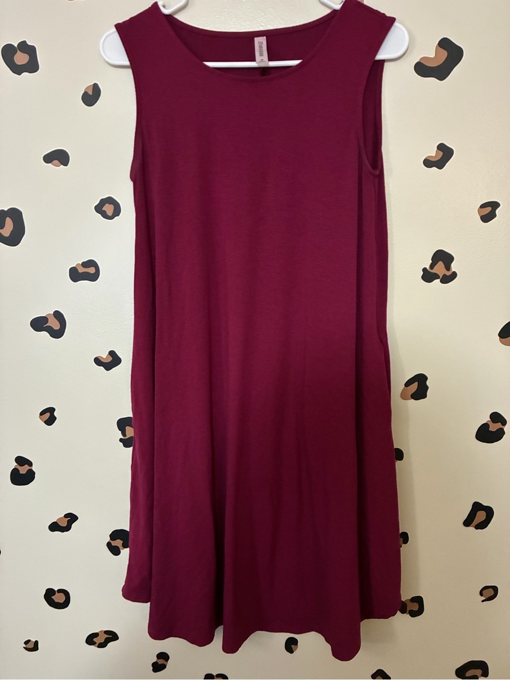 Zenana Outfitters Sleeveless Swing Dress in Burgundy